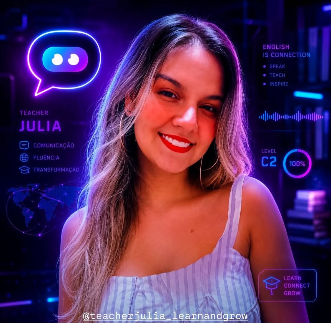 Teacher Julia, professora de inglês da Spikinglix