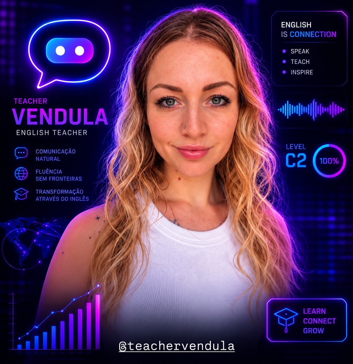 Teacher Vendula, professora de inglês da Spikinglix